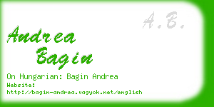andrea bagin business card